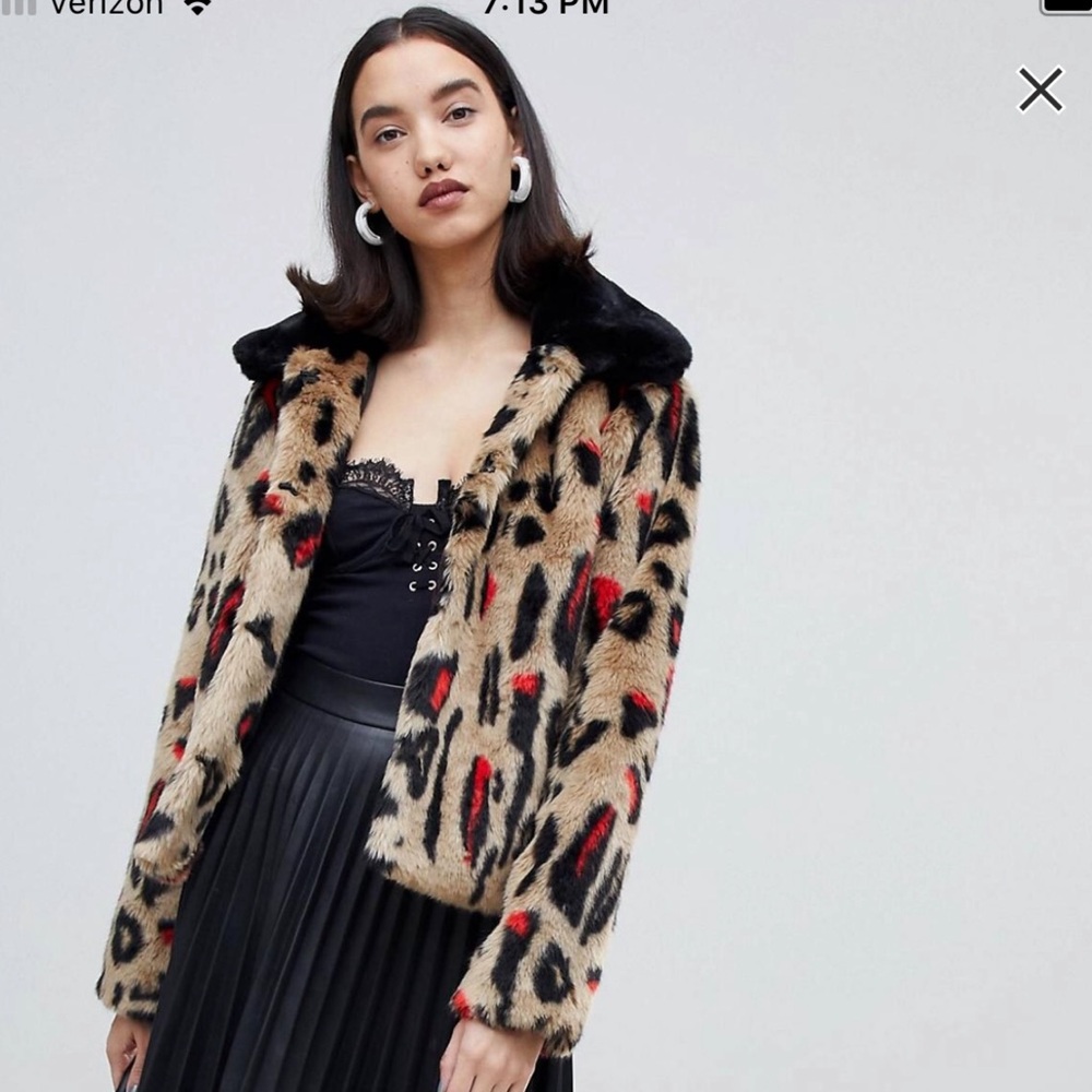 Faux Fur Jacket in Leopard